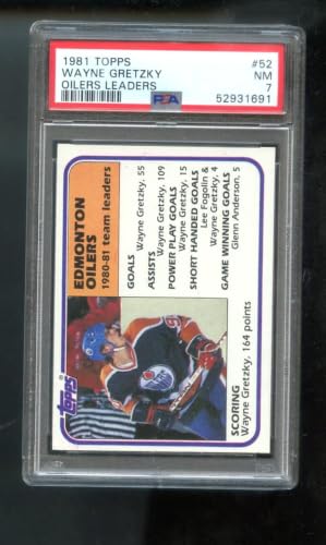 1981-82 Topps #52 Wayne Gretzky Edmonton Oilers Team Leaders PSA 7 Graded Hockey Card NHL 1981-1982 81-82