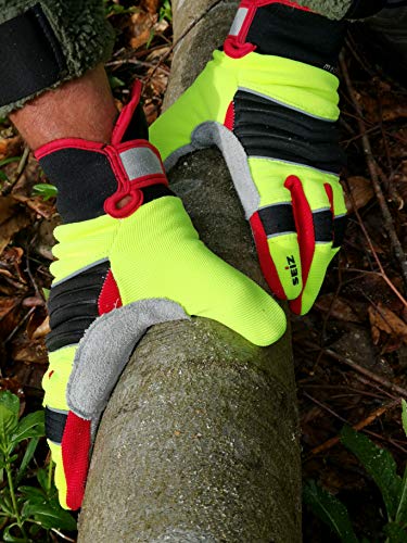 SEIZ Mechanic 800185 Universeller Handschuh für Rettungskräfte, Gr. 10, Gelb/Schwarz/Rot/Grau