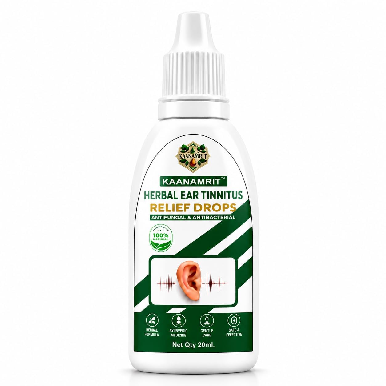 Herbal Ayurvedic Ear Tinnitus Care Drops | Neem & Tulsi | 20 ml | Made in India