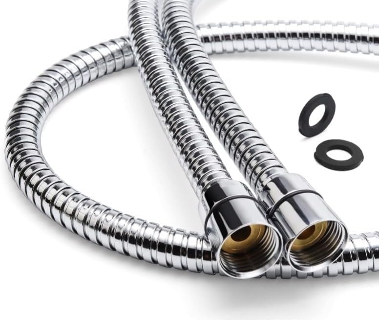 1.5m シャワーヘッド延長ステンレススチールホース フレキシブル 耐久性 巻き防止チューブ バスルームアクセサリー 配管ツール
