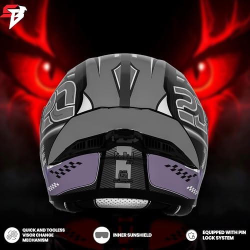 Image of Steelbird SBA-20 Trace ISI Certified Flip-Up Graphic Helmet for Men and Women with Inner Silver Sunshiled