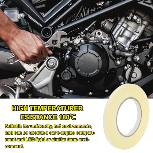 Image of MECCANIXITY Insulating Acetate Cloth Adhesive Tape, 0.3in x 98ft White Electrical Heat Resistant Fabric Tape with Paper for Laptop Electric Automotive Guitar Repair Wire Harness