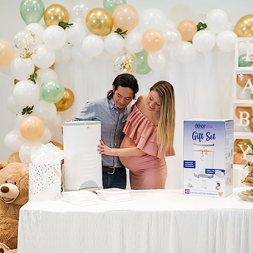 Dékor Classic Diaper Pail Gift Set – White | Comes With Over A Year's Supply Worth Of Dékor Refills! #TOP5