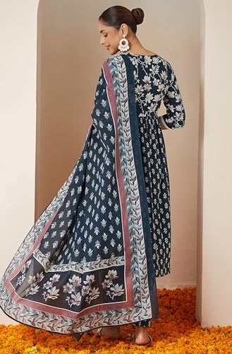 Image of Janasya Women Kurta with Pant & Dupatta Set