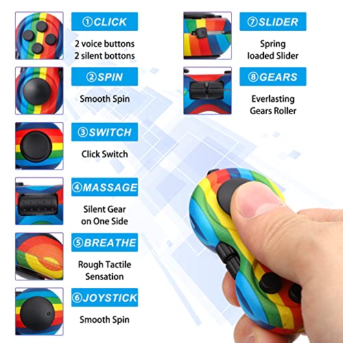 Image of 5PCS Fidget Toys Set with Fidget Spinner Finger Pad Infinity Cube 2 in 1 Hammer Spin, Cool Gadget Desk Spinner for Teen Adults, Gifts for Birthday Party Favor Classroom Prizes