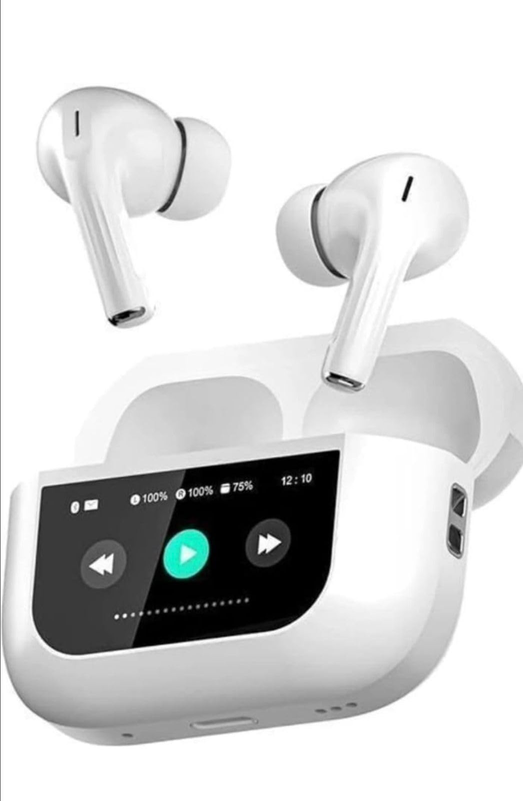 Screen TWS Earbuds Wireless with 13mm Drivers, ANC Ear Buds 32dB, up to 50H Playtime TWS Ear Buds, Type-C Fast Charging, BT v5.4, True Wireless Earbuds Bluetooth,Transparency & EQ Mode (White)-image-23