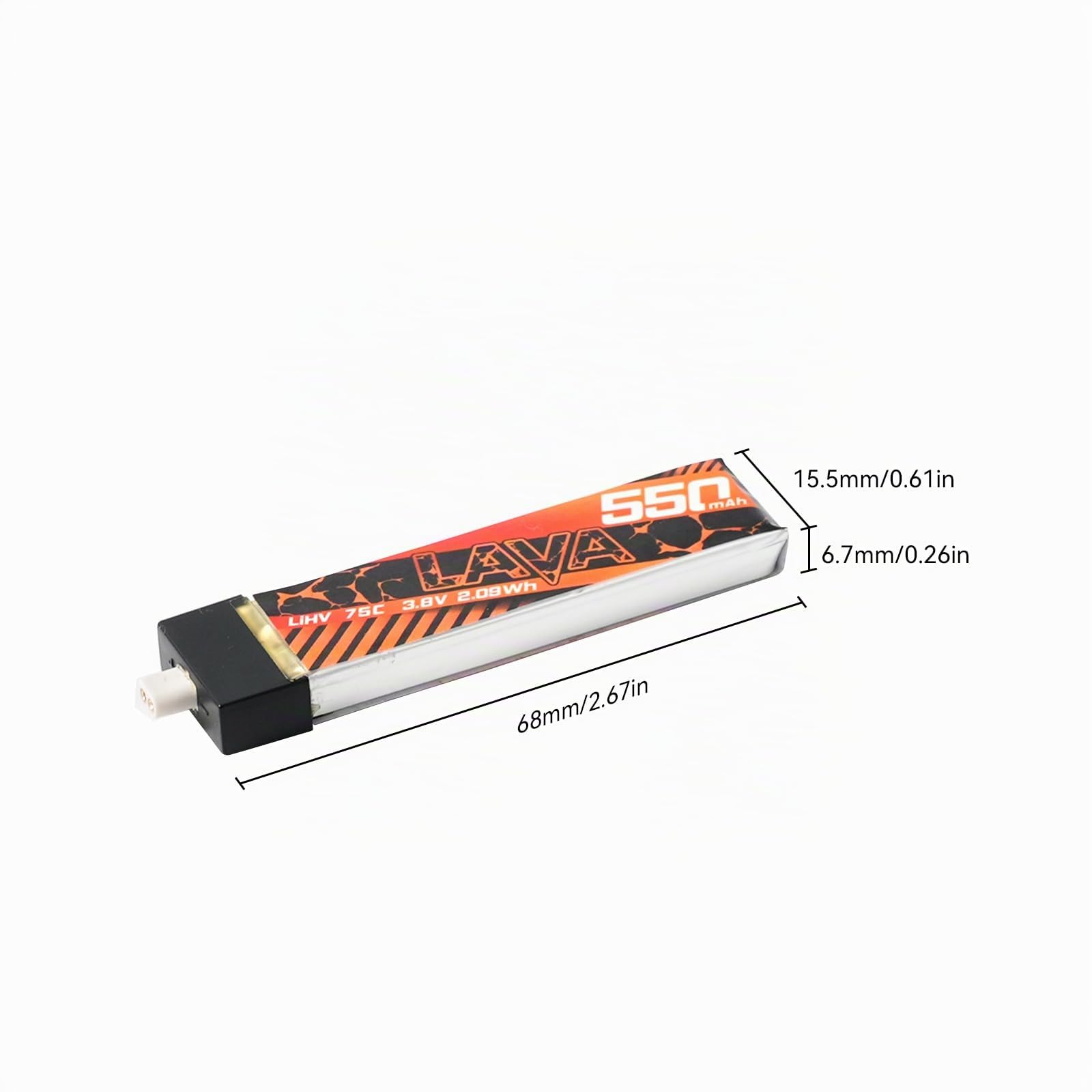 BETAFPV 4pcs Lava 550mAh 1S 3.8V LiHV 75C FPV LiPo Battery with BT2.0 Port for 1-2S FPV Tiny Whoop Drone Quadcopter Such as Meteor75, Meteor75 Pro, Cetus Pro 1S Brushless Drones, Cetus X 2S Quad