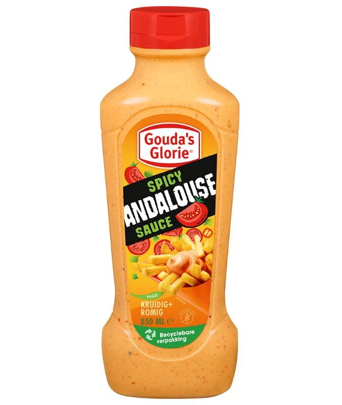 Gouda's Glorie Sauce Andalouse 850ml – cremige, würzige Sauce aus hochwertigen Zutaten – als Dip, Marinade oder Verfeinerung, köstlich zu Pommes, Sandwiches, Hühnchen oder gegrilltem Fleisch