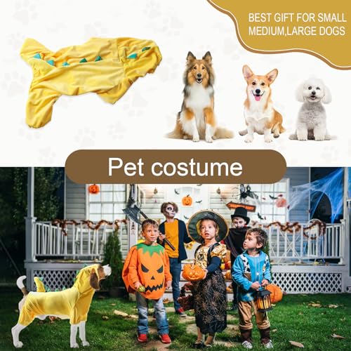 NACOCO Halloween Dog Dinosaur Costume - Pet Clothes Design Hoodie Yellow for Medium & Large Dog(Yellow, XS) - image 5