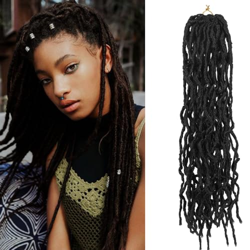 Aomig Locs Crochet Hair, 18 Inches Negro Passion Twist Hair, Extensiones de Pelo Para Trenzas de Ganchillo para Cabello Largo y Bohemio, Trenzado...