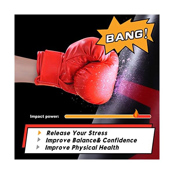 Inflatable-Kids-Punching-Bags-with-Stand-64-Inch-Freestanding-Punching-Bag-for-Kids-and-Adults-Kids-Kickboxing-Bop-Bag-Immediate-Bounce-Back-for-Karate-Taekwondo-MMA-Red-Red Inflatable Kids Punching Bags with Stand, 64 Inch Freestanding Punching Bag for Kids and Adults, Kids Kickboxing Bop Bag Immediate Bounce-Back for Karate, Taekwondo, MMA (Red) (Red) (Black)