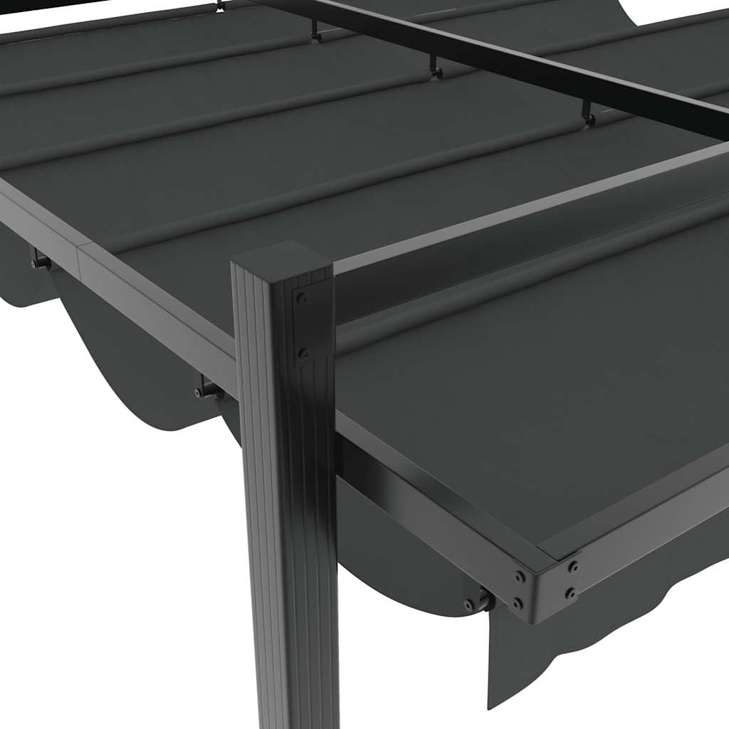 Pergola avec Toit Rétractable, Pergola Tonnelle de Jardin Extérieur Anthracite 3x3 m Aluminium