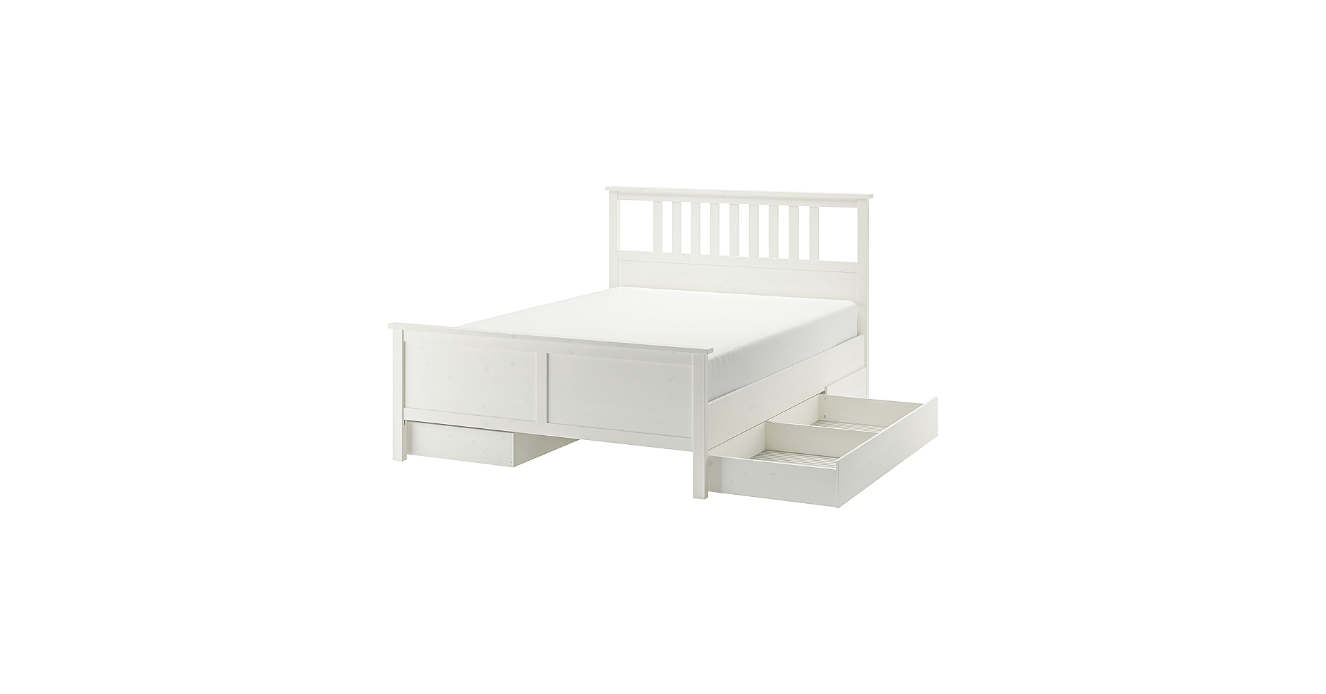 HEMNES ヘムネス　80cm×200cm HEMNES bed frame, white stain/Luröy, Queen - IKEA