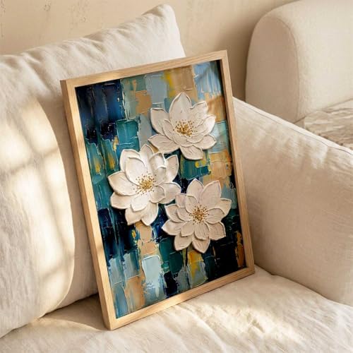 Image of kotart Aesthetic flower Art Home Decoration Painting | Floral Paintings With Frame For Living Room Bed Room Hotel Wall Decor Digital Reprint (14X20 inch)