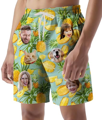Custom Swim Trunks with Face – Funny Swim Trunks for Men, Personalized Board Shorts, Custom Swimwear, Unique Summer Outfit