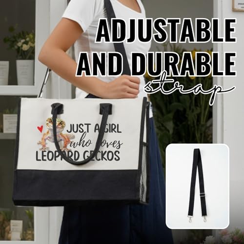 Bolsa Tote de lona con diseño Leopard Gecko para mujer miniatura 2