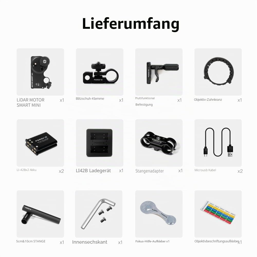 PDMOVIE Live AIR 3 Smart PD-BTMP-S LiDAR Autofokus Motor für manuelle Objektive mit Fokusbegrenzung oder DSLR-Objektive ohne Fokus mit Tiefenschärfen-Skala