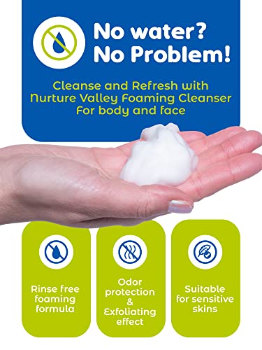Nurture Rinse Free Waterless Foaming Cleanser | Women, Camping, Elderly & Hospital Care | Waterless Shower & Bath Wash W/Aloe For Sensitive Dry Skin | Perineal Cleansing Foam, Hand & Body Soap #TOP1