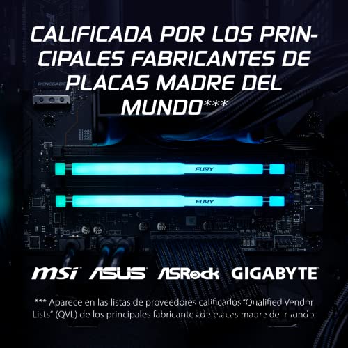 Image of Kingston Fury Beast RGB 8GB 4800MT /s DDR5 CL38 DIMM Desktop Memory Single Module | Intel XMP 3.0 | Infrared Sync Technology | Overclocking Stability | KF548C38BBA-8