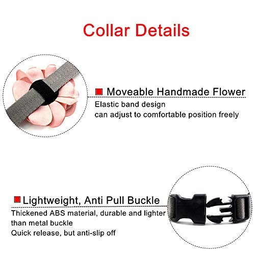 Geranium-Flower-Cat-Dog-Collar-Bow-Tie-Nylon-Puppy-Necklace-with-Pearl-Bell-Chihuahua-Yorkie-Clothes-Costume-Outfits-Accessory-Adjustable-and-Handmade-Pink-Size-XS - Cucciolini Doodles   Geranium-Flower-Cat-Dog-Collar-Bow-Tie-Nylon-Puppy-Necklace-with-Pearl-Bell-Chihuahua-Yorkie-Clothes-Costume-Outfits-Accessory-Adjustable-and-Handmade-Pink-Size-XS