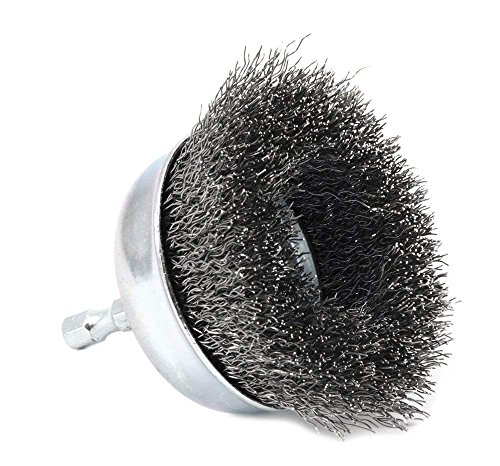 Forney 72731 Wire Cup Brush, Coarse Crimped with 1/4-Inch Hex Shank, 3-Inch-by-.012-Inch, Sold as 4 Pack