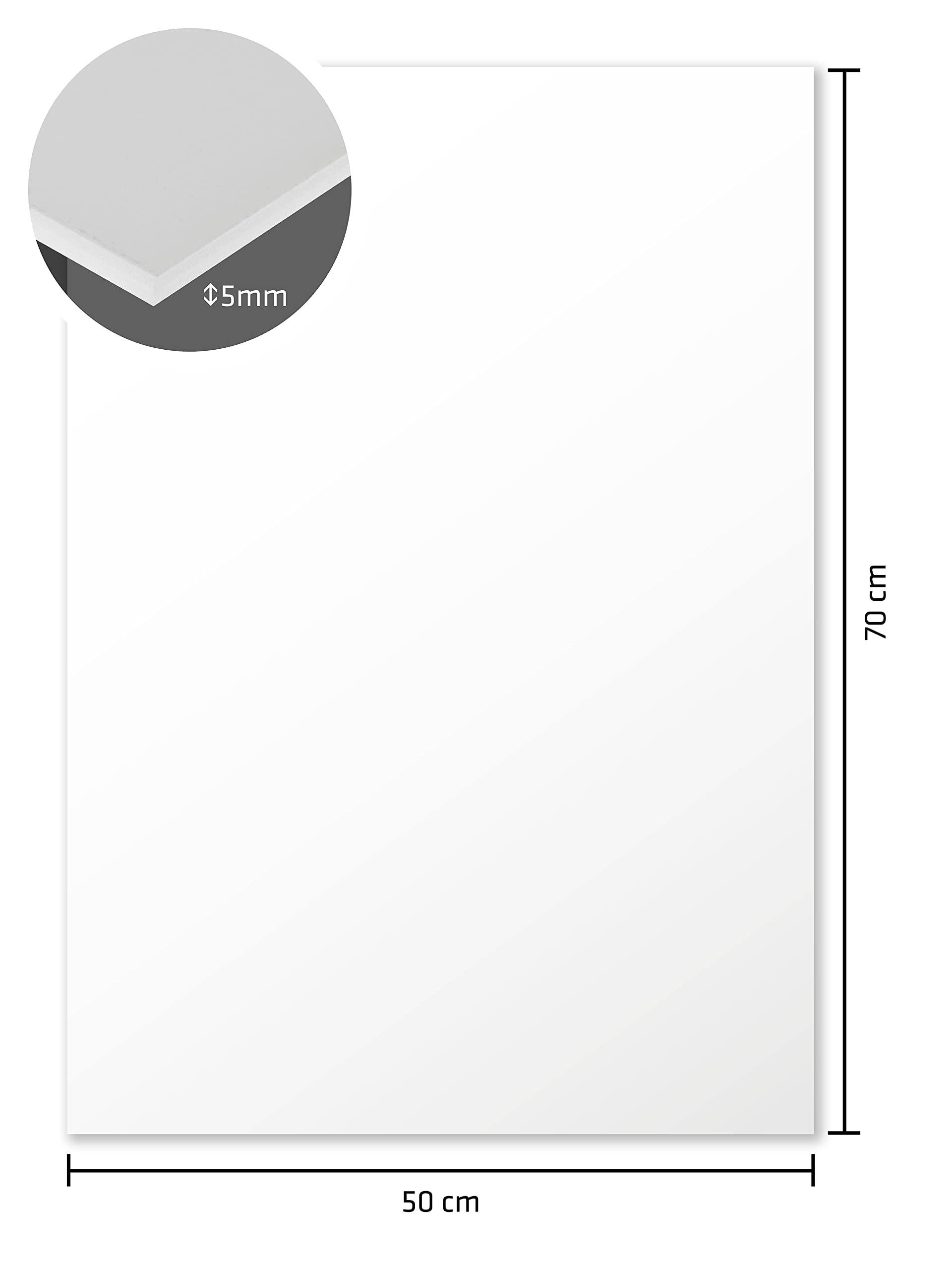 Kangaro Lot de 15 plaques de mousse - Blanc - 50 x 70 cm - 5 mm - Pour travaux manuels, présentation, modélisme, passe-partout