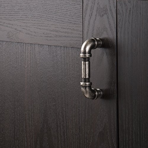 Hickory Hardware Cabinet Pull, Handles For Kitchen Cabinet Doors, Bathroom & Dresser Drawers, Pipeline Collection, 3 Inch Hole Center, 3-11/16 Inch Total Length, Black Nickel Vibed, 1 Pack #TOP1