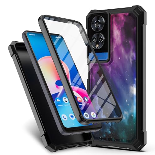 Case for TCL 50 XE 5G / TCL 50 XE Nxtpaper 5G Phone Case w/[Built-in Screen Protector] Dual Layer Shockproof [Military-Grade][Full-Body] Protective Cover for Teen Women Man Blue Star Galaxy