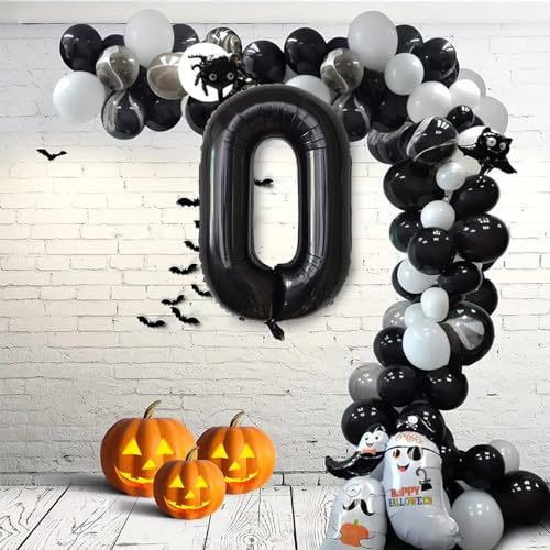 Image of Number Balloons Black Party Balloon - Giant Number 0 Balloon, 40 Inch Large Balloon for Birthday Decorations, Black Party Supplies for Men Women
