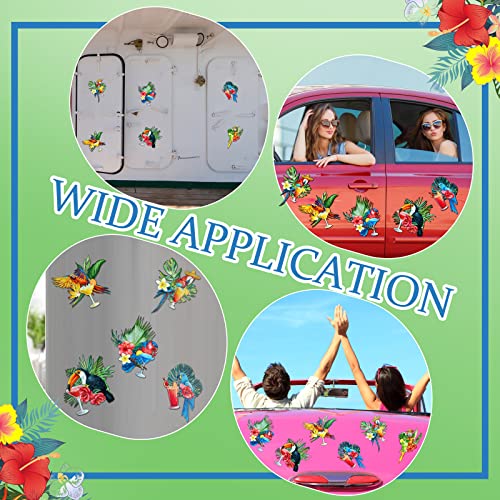 Set de 6 imanes decorativos de loro tropical para puerta miniatura 6