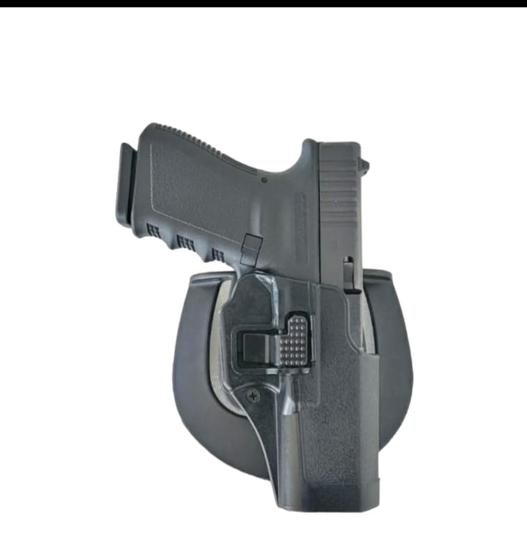 Trident Tactical Police Duty Holster with Paddle for Glock Pistol, Black in Color, Perfectly Adjustable Paddle for Belts Upto 5.5cm Wide, Highly Comfortable and Easy to Put on Model. (B0BSFPDNYS) Amazon Price History, Amazon Price Tracker