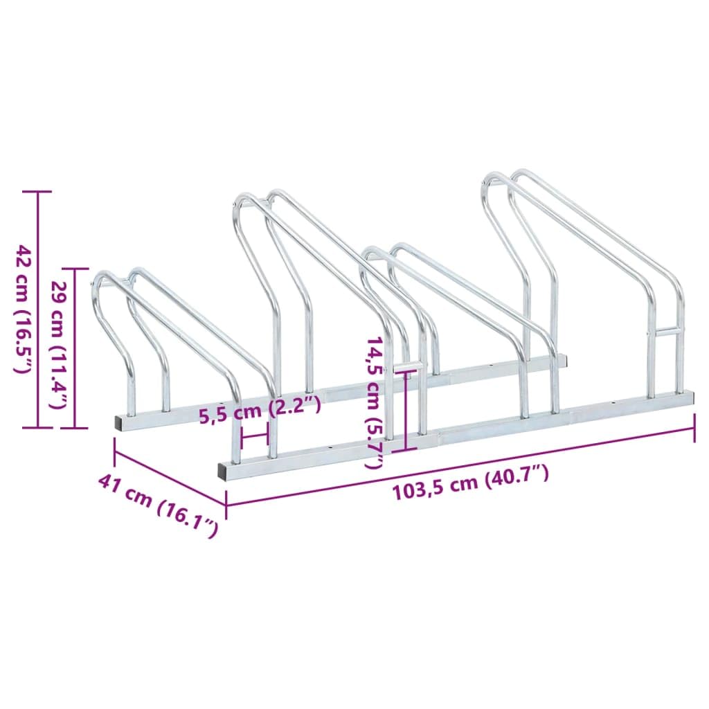 Générique Support de vélo au Sol autoportant pour 4 vélos Acier galvanisé,Équipements Sportifs,Loisirs de Plein air,Cyclisme,Accessoires de Cyclisme,Supports & rangements pour vélos,4005575