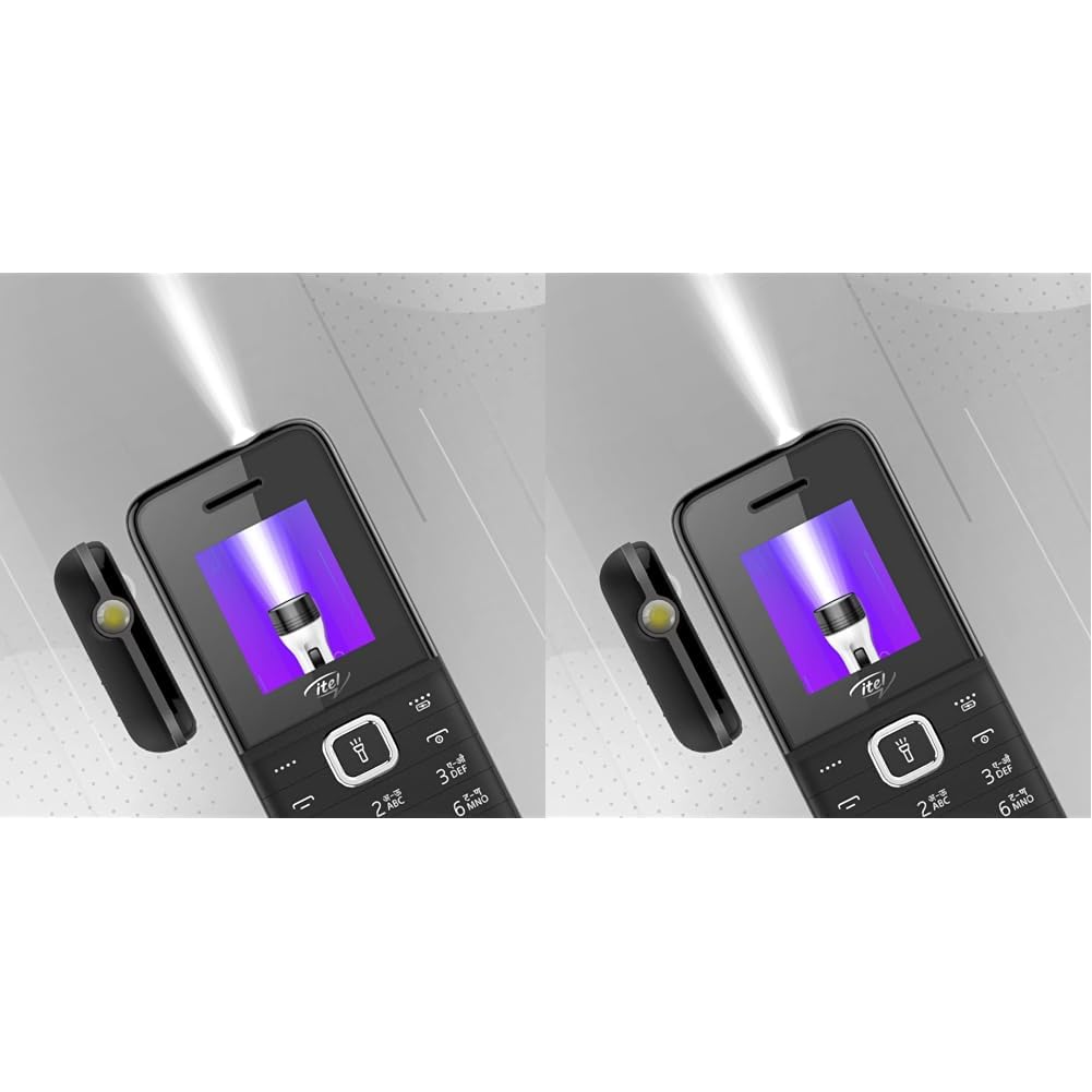 Itel Power110N comes with big battery of 2500 mAh with 12 Days Battery Backup, LetsChat, Big LED Torch, Vibration mode, 09 Input Language support_ Black (Pack of 2)