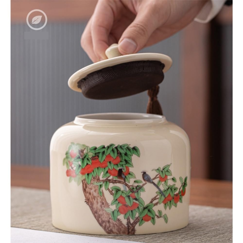 Scatola da tè Contenitore creativo for la conservazione del tè sfuso Barattolo in ceramica sigillato Set da tè cinese Barattolo singolo/doppio Barattolo Set regalo Contenitore per il tè(Single can)