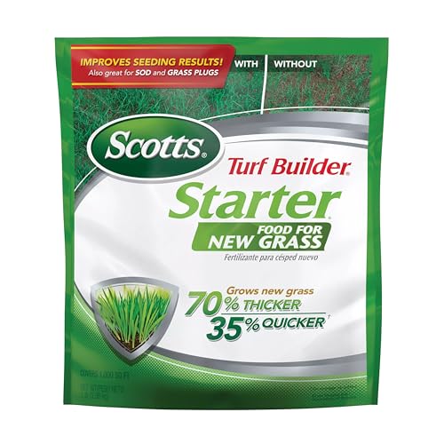Scotts Turf Builder Starter Food for New Grass, 3 lb. - Lawn Fertilizer for Newly Planted Grass,...