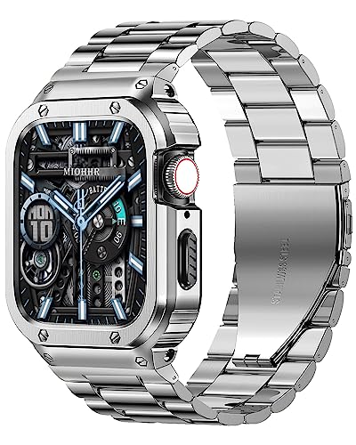 Image of MioHHR Stainless Steel Band and Case for Apple Watch 44 /42mm(Series 3 2 1)