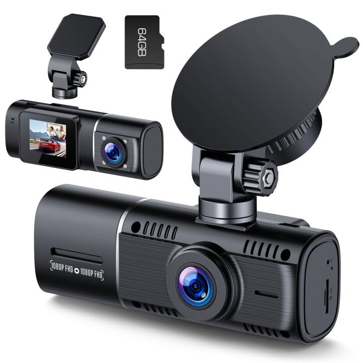 Volam Dashcam Auto Vorne Hinten Full HD Dash Cam Auto Kamera mit IR Nachtsicht G-Sensor...
