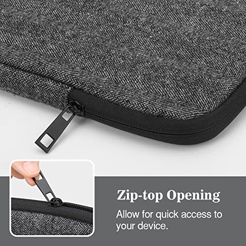 Image of MoKo 9-11 Inch Tablet Sleeve Bag | Fits iPad Air 5 10.9-inch, iPad Pro 11 M2, iPad 10th 10.9, iPad 9 /8 /7th 10.2 and Tab S8 /S9 11-inch, Black & Gray
