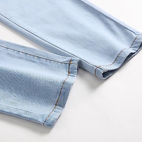 Fashion Jeans for Men Casual Straight Fit Ripped Distressed Pants Boys Frayed Going Out Work Wear Cotton Denim Jeans3