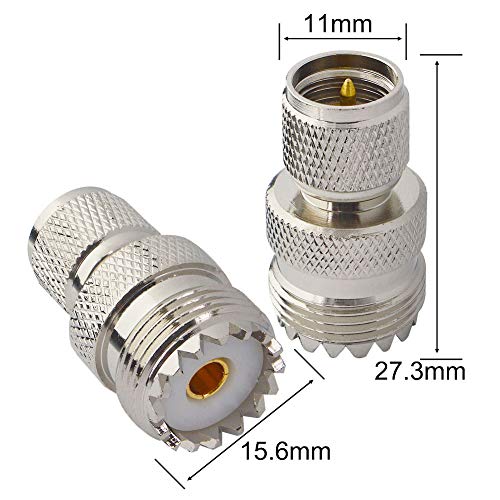 YILIANDUO CB Radio Adapter SO-239 PL-259 Connector UHF Female to Mini UHF Male RF Coax Adapter for CB Ham Radio Antenna Broadcast Scanner WiFi Pack of 2 - Image 2