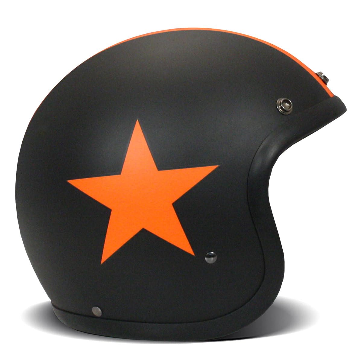 DMD Casco de moto vintage Star Black Orange Open Face