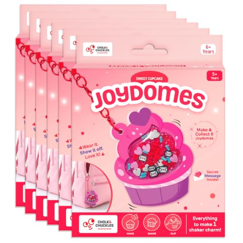 Image of Chalk & Chuckles Joydomes Sweet Cupcake, DIY Shaker Keychains & Bag Charms | Pack of 6, Tween Creative Accessories Kit, Birthday Return Gifts & Party Activity for Kids Age 6, 7, 8, 9, 10 Years