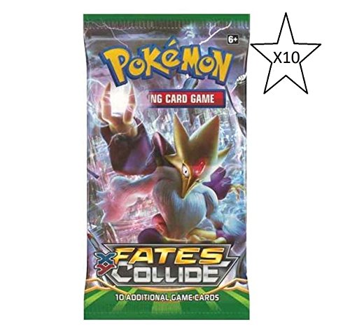 Esdevium Games Pokemon Fates Collide Booster Packet Card Game - 10 Paquets fournis (expédiés à partir du Royaume-Uni)