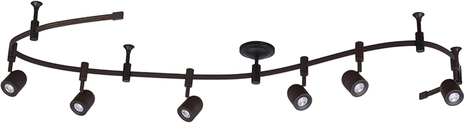 Catalina Lighting 96" Transitional 6-Light Integrated LED Flex Track Ceiling Light, Oil Rubbed Bronze 96" Dark Bronze