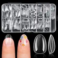 Ranrose 390pcs Extra Short Almond Nail Tips for Girls12-16 Years Old, 13 Sizes Pre-Shaped Soft Gel Press on Nails for Kids Natural Fit for DIY Nail Tips Art for School, Parties, Holidays,Dress Up