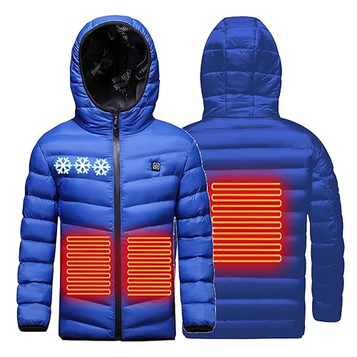 Heated Jackets for Children Winter Warm Heated Coat Boys Girls USB Charging Electric Hooded Heated Jacket Body Warmer