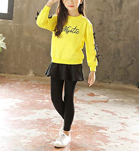 Image of Urtrend Little Girls' Kids 2 Pieces Long Sleeve Top Pants Leggings Clothes Set Outfits