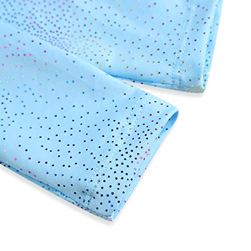 HOZIY Leotards for Girls Ballet Gymnastics Sleeveless Long Sleeve Colorful Sparkles Aqua Blue Pink Purple Solid