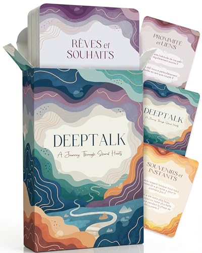 Deeptalk - Connecting Jeu Couple, Jeux de Couple, Idee Cadeau Amoureux, Cadeaux Saint Valentin Original, Jeu de Carte Amour, Question pour Couples Love...
