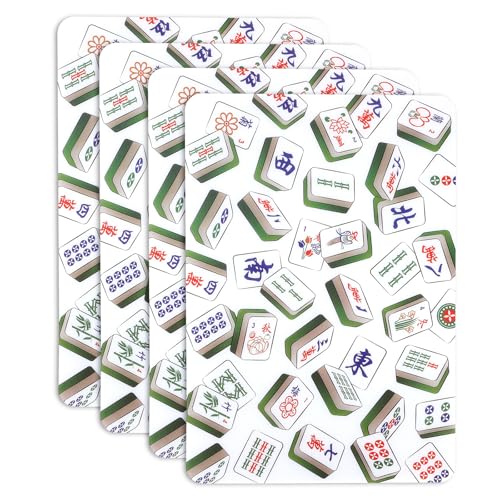 Set de 4 mezcladores de fichas Mahjong de plástico